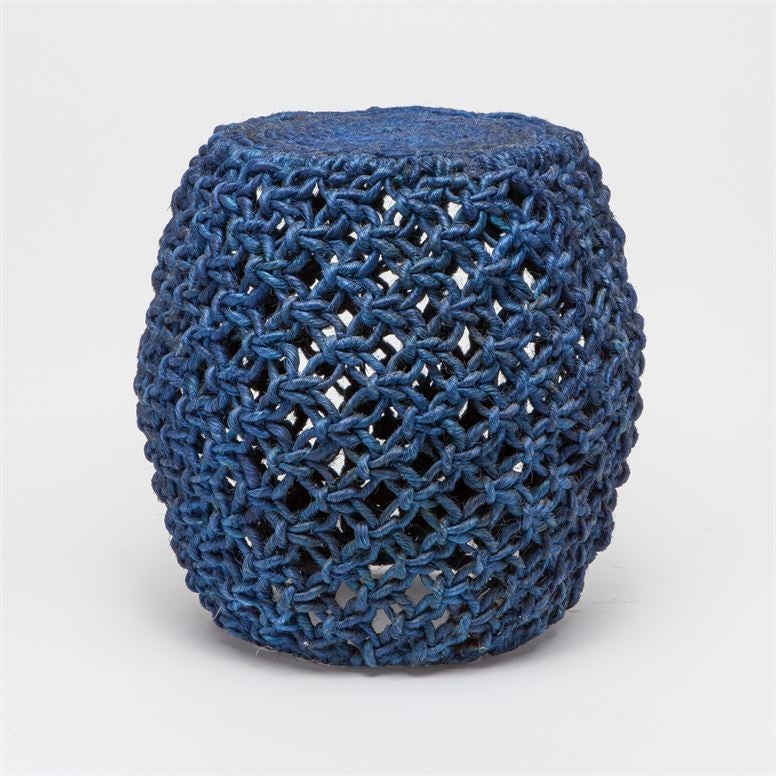 Angela Stool-Blue Abaca Rope