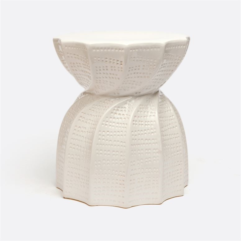Bea Ceramic Stool-White