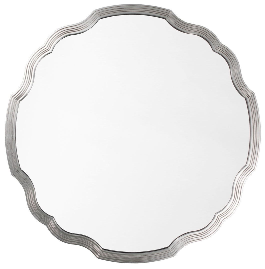 Distressed Silver Leaf Round Mirror