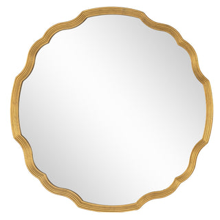 Distressed Gold Leaf Round Mirror