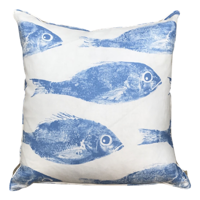 Gyotaku Fish Print Pillow