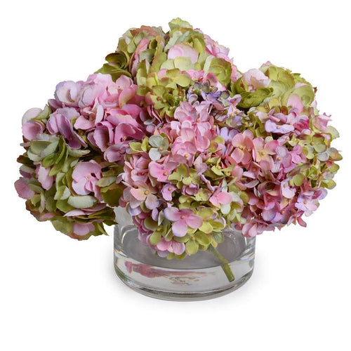 Pink Hydrangea Arrangement in Vase-Large