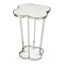 Load image into Gallery viewer, Clover Side Table in Marble and Nickel
