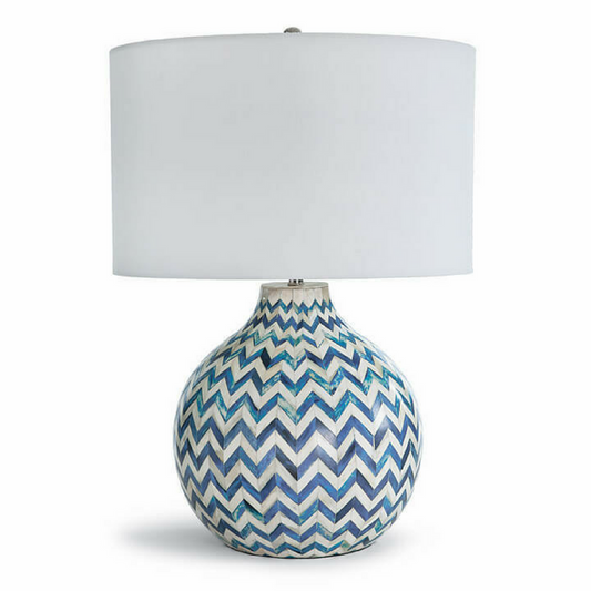 Indigo Chevron Bone Table Lamp