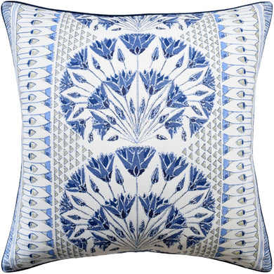 Botanical Blue Pillow – Pineapples Palms Too
