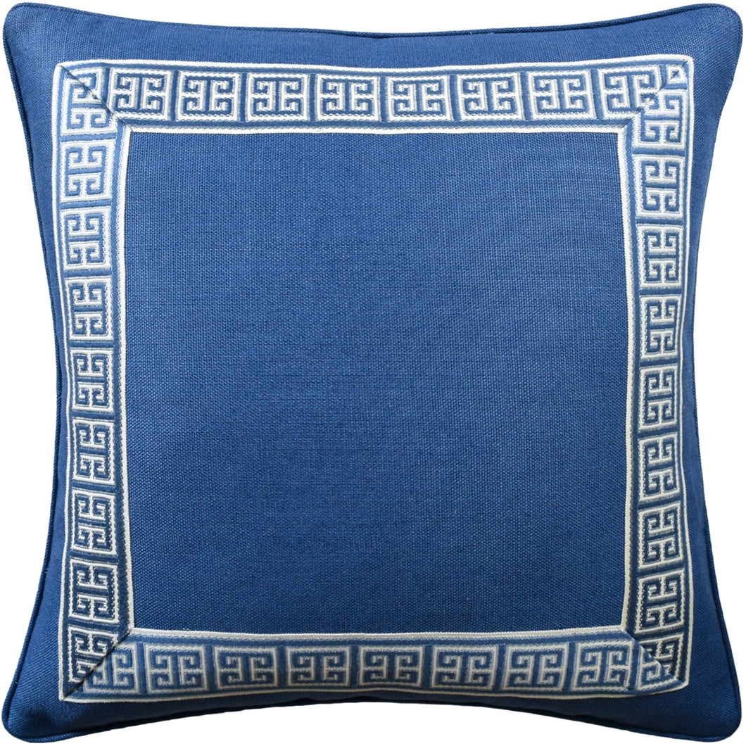 Slubby Linen Greek Key Pillow