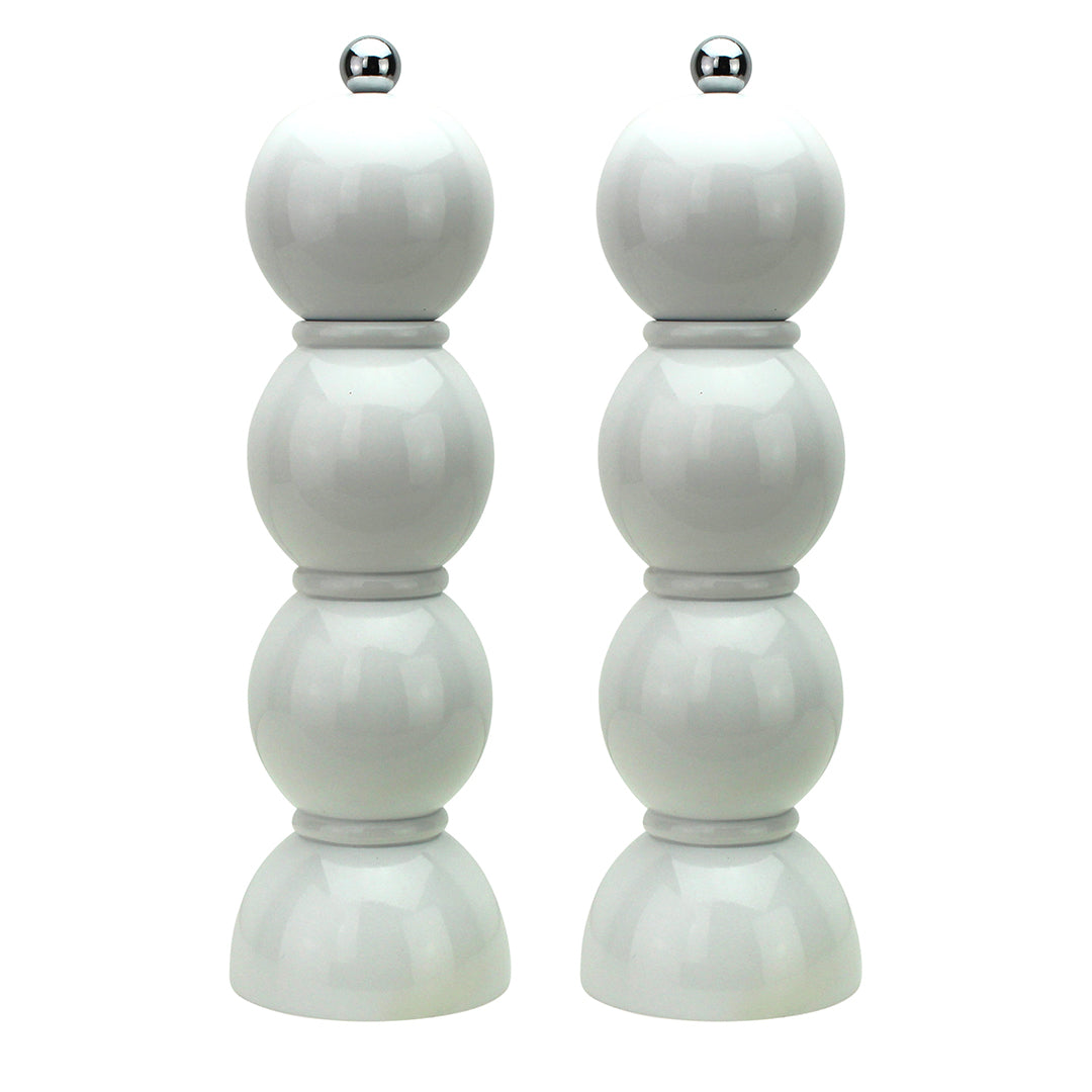 White Bobbin Salt & Pepper Mill Grinder Set