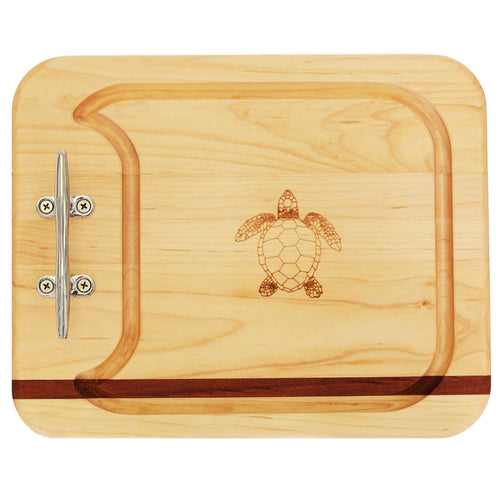 Turtle Engraved Appetizer Board with Nautical Cleat Handle