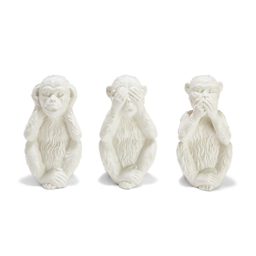 Ceramic Monkey Sculptures-Set of 3