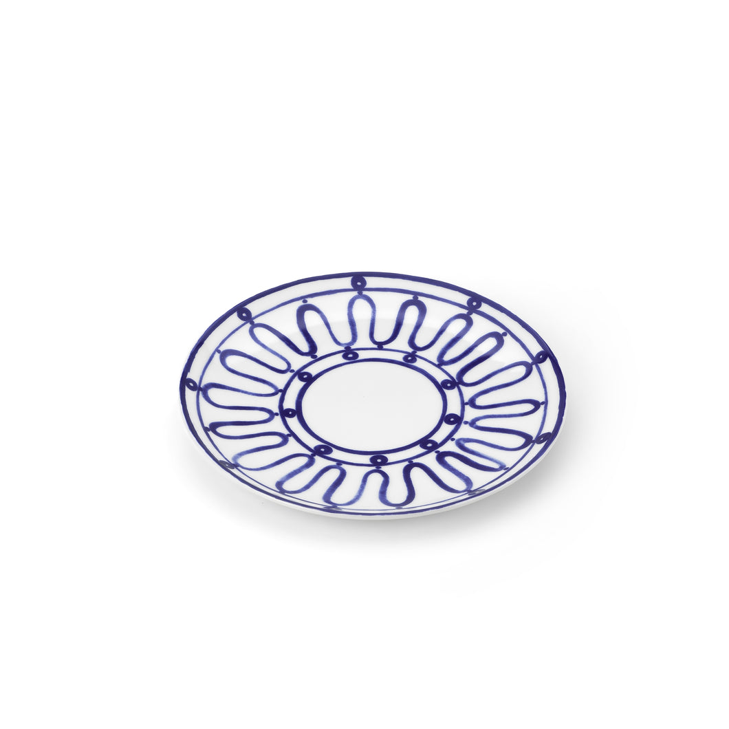 Blue Kyma Porcelain Dessert Plate