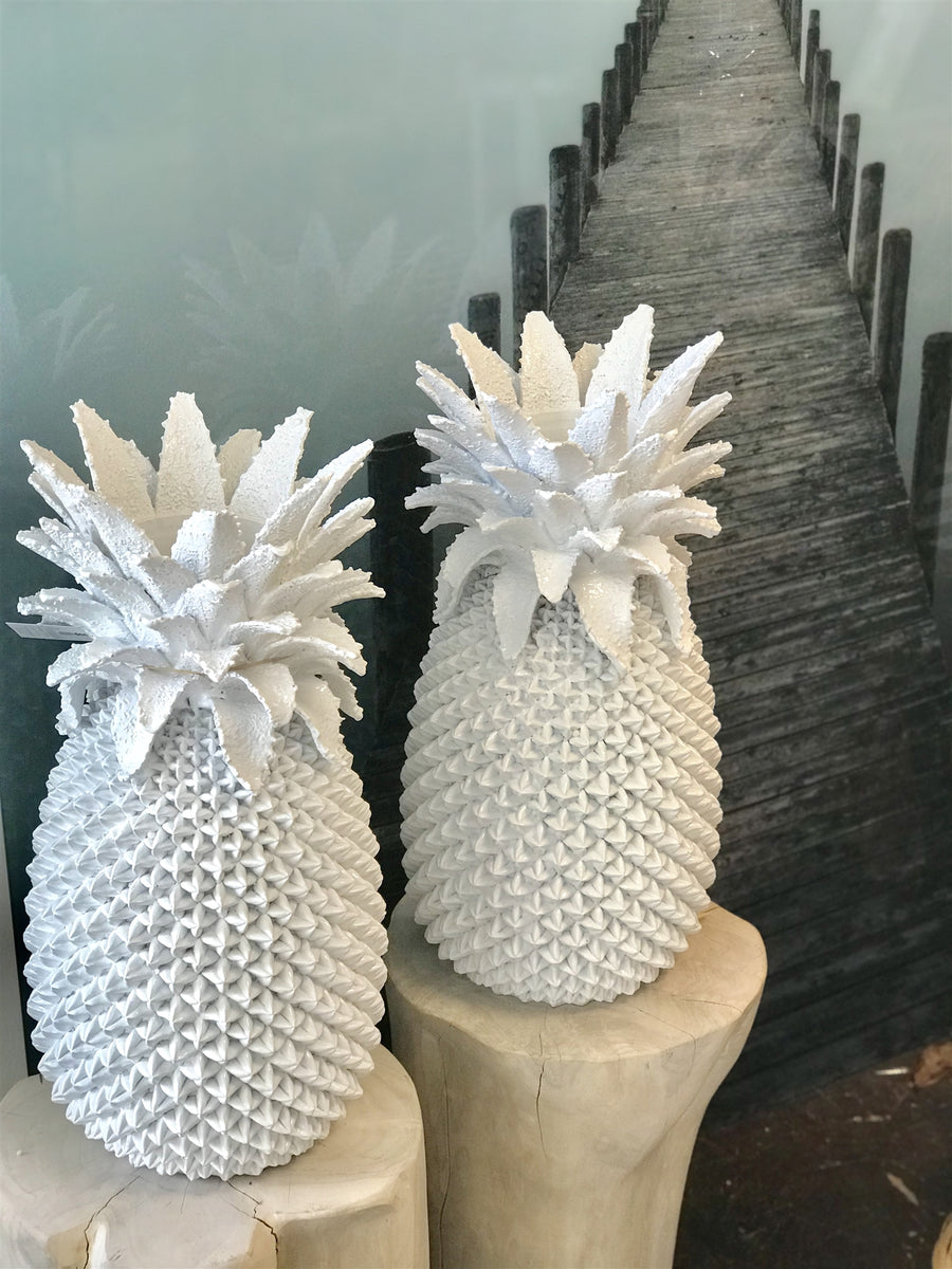 White Pineapple Decorative Vase Pineapples Palms Too