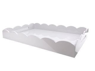 White Scalloped Edge Tray in Multiple Sizes