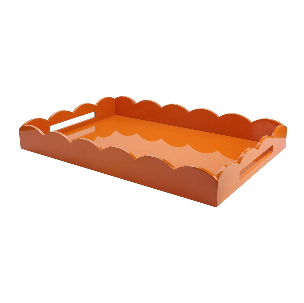 Orange Scalloped Edge Tray in Multiple Sizes