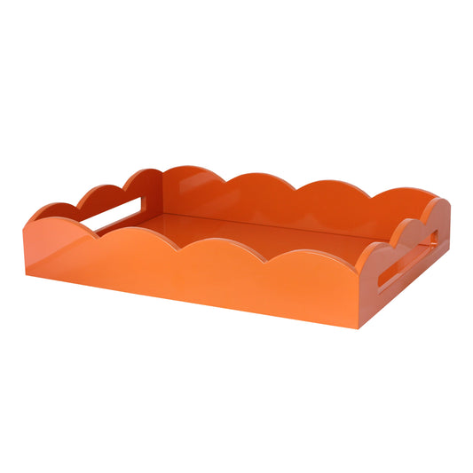 Orange Scalloped Edge Tray in Multiple Sizes