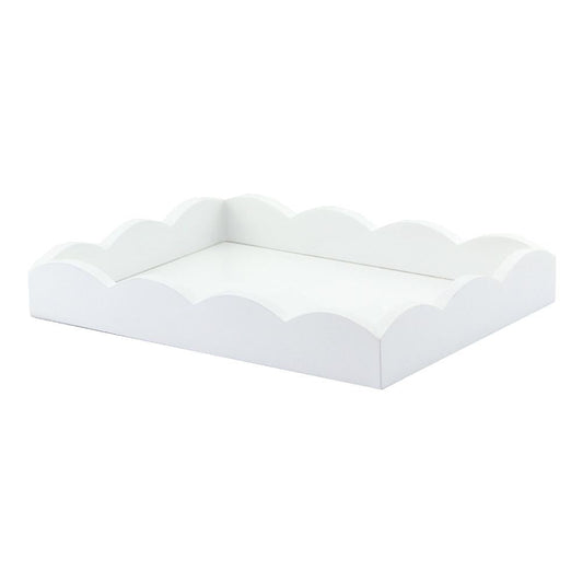 White Scalloped Edge Tray in Multiple Sizes