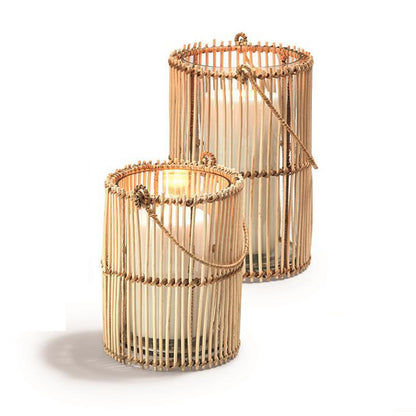 Cane Weave Lanterns (Set of 2)