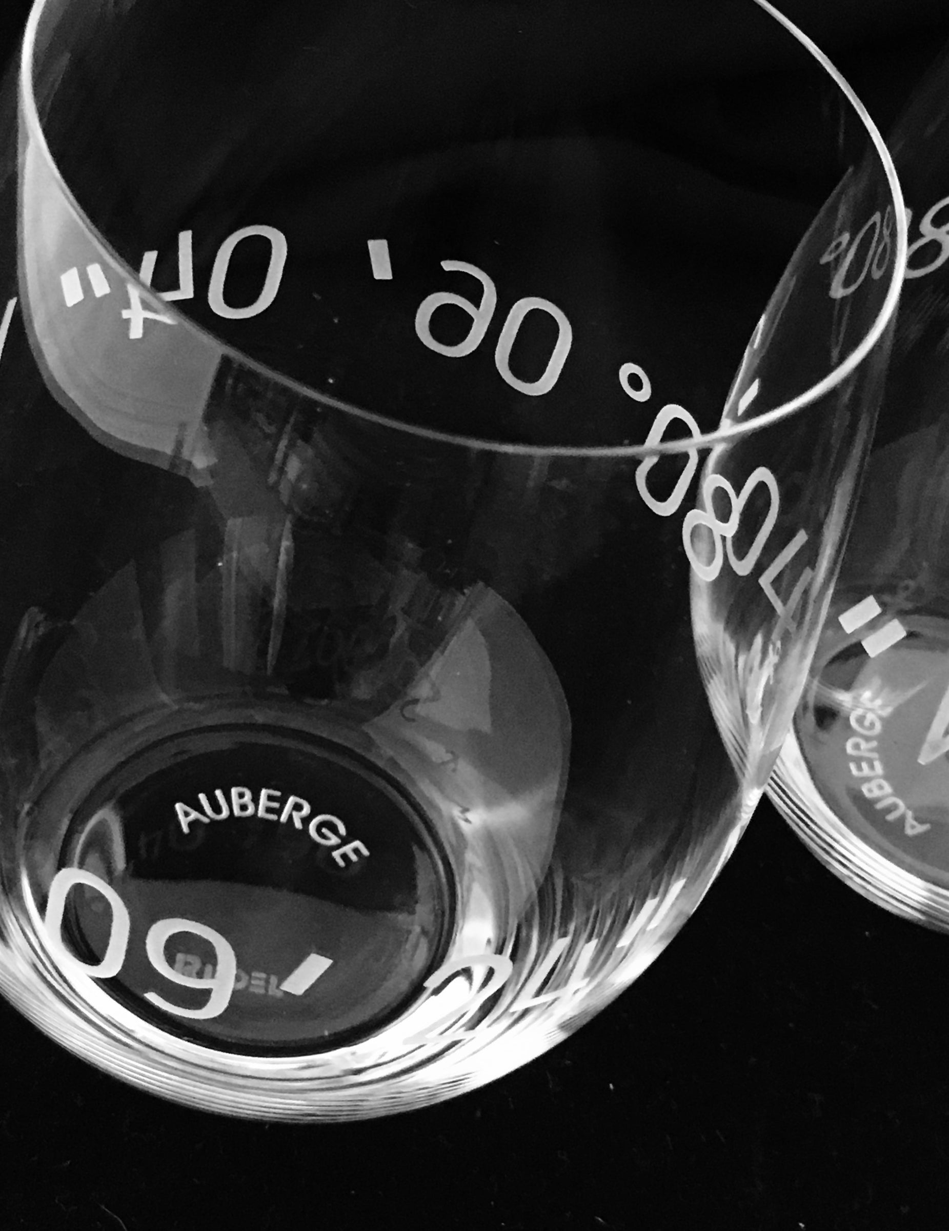 The Vino-Riedel Crystal - Engraved Coordinates Glass- Set of Two