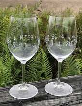 Load image into Gallery viewer, The Riedel Crystal Red Wine - Engraved Coordinates Glass- Set of Two
