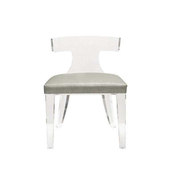 Acrylic Chair with Velvet Seat Cushion