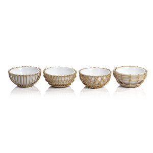 Wicker & Bamboo Condiment Bowl (Set of 4)