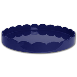 Large Navy Round Scallop Tray