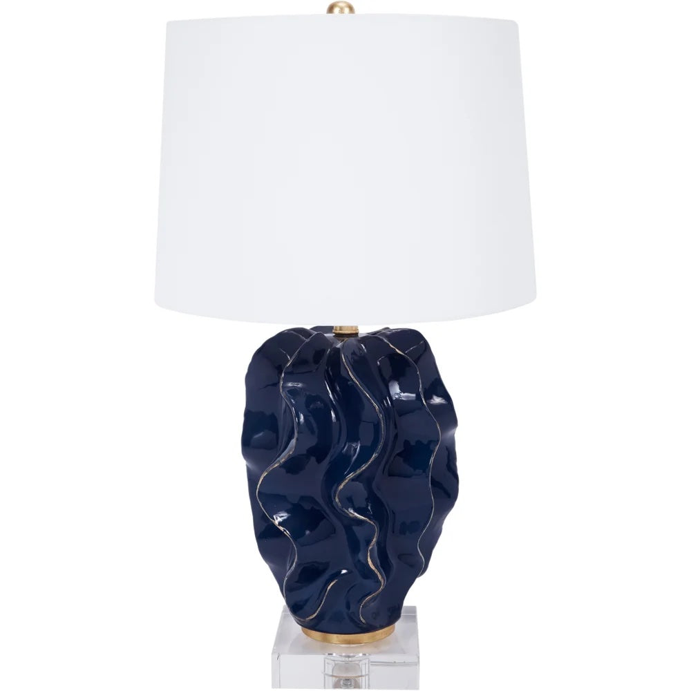 Hannah Wave Table Lamp in Navy – Pineapples Palms Too