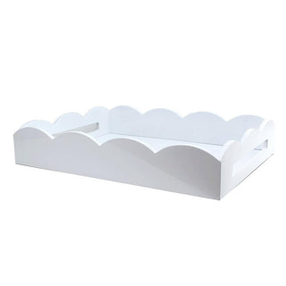 White Scalloped Edge Tray in Multiple Sizes